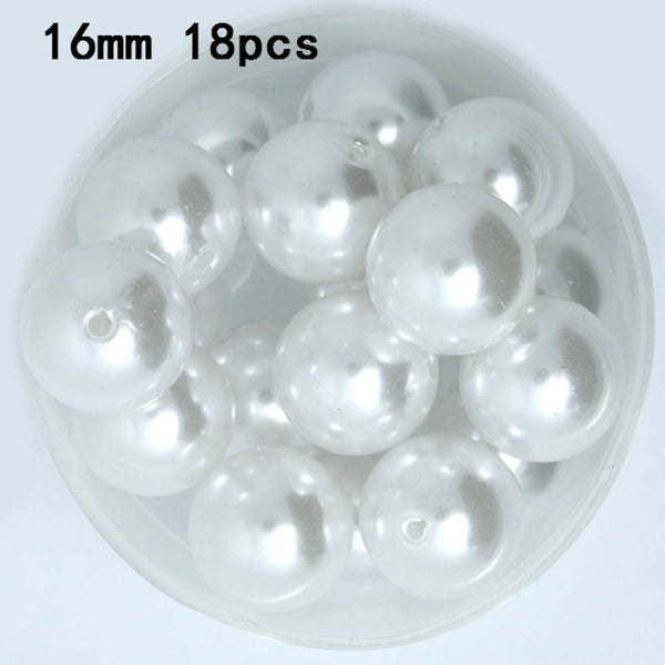 Wholesale Pick Size 4.6.8.10.12.14.16.18.20mm ABS Color White Imitation Pearls Beads Round Loose Beads Fit DIY Bracelet Making