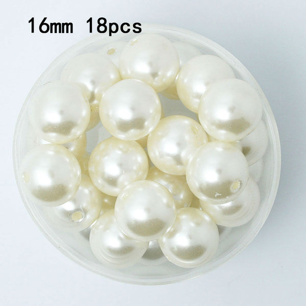 Wholesale Pick Size 4.6.8.10.12.14.16.18.20mm ABS Color White Imitation Pearls Beads Round Loose Beads Fit DIY Bracelet Making