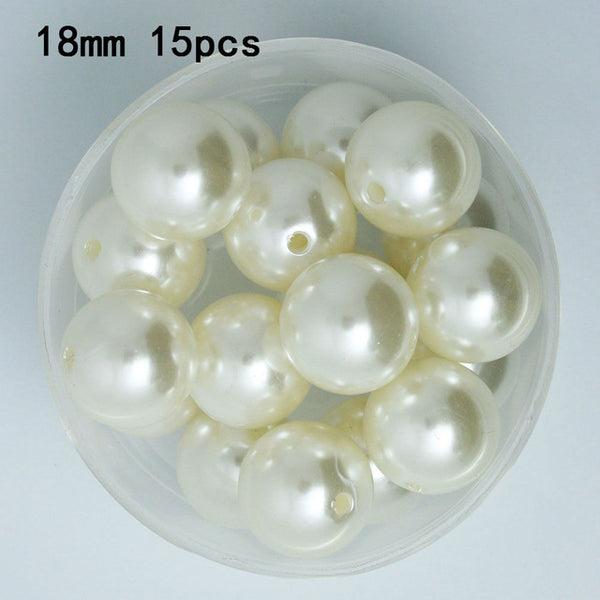 Wholesale Pick Size 4.6.8.10.12.14.16.18.20mm ABS Color White Imitation Pearls Beads Round Loose Beads Fit DIY Bracelet Making