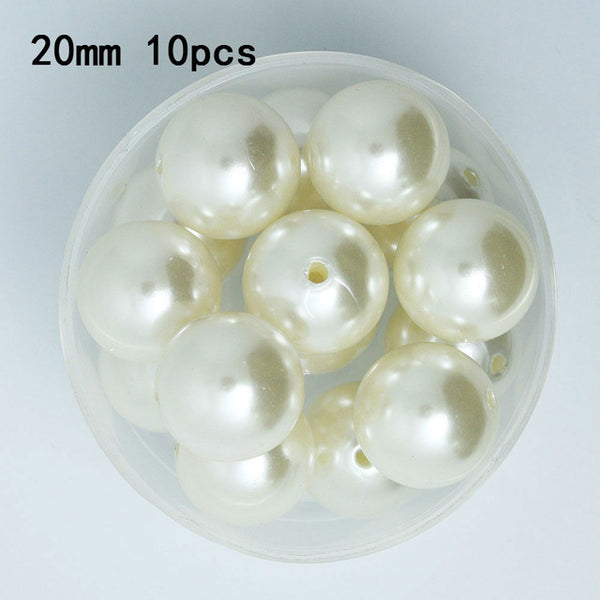 Wholesale Pick Size 4.6.8.10.12.14.16.18.20mm ABS Color White Imitation Pearls Beads Round Loose Beads Fit DIY Bracelet Making