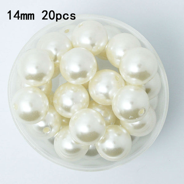 Wholesale Pick Size 4.6.8.10.12.14.16.18.20mm ABS Color White Imitation Pearls Beads Round Loose Beads Fit DIY Bracelet Making