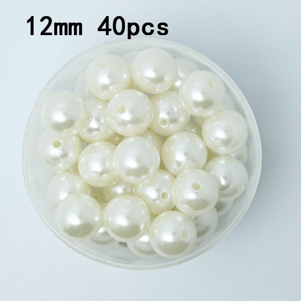 Wholesale Pick Size 4.6.8.10.12.14.16.18.20mm ABS Color White Imitation Pearls Beads Round Loose Beads Fit DIY Bracelet Making