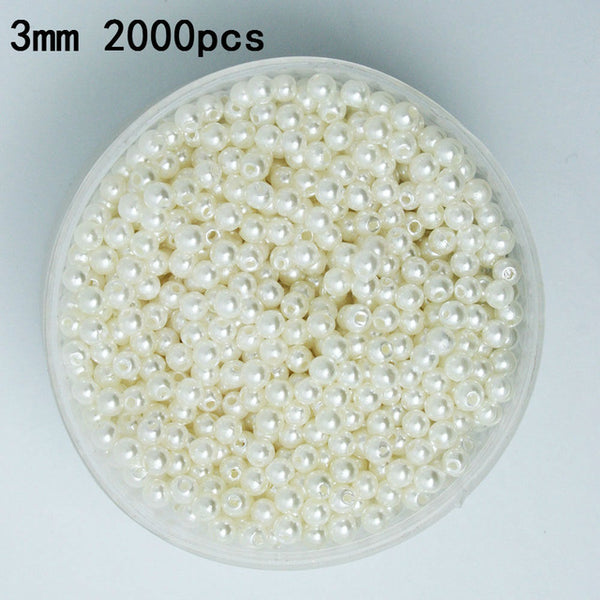 Wholesale Pick Size 4.6.8.10.12.14.16.18.20mm ABS Color White Imitation Pearls Beads Round Loose Beads Fit DIY Bracelet Making