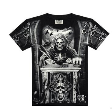 Rocksir 3d skull t shirts Men 2017 HOT SALE Fashion Brand Mens Casual 3D Printed T shirt Cotton Men Clothes tshirt plus size