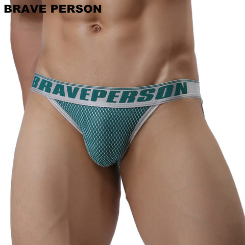 BRAVE PERSON Brand Male Underwear Men Briefs New Arrivals Men's Sexy Underpants Low-waist High Fork Nylon Sexy Briefs For Man