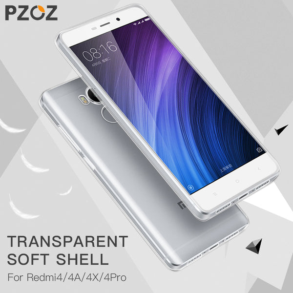 PZOZ Xiaomi RedMi 4 Case Silicone Cover Original Xiaomi RedMi 4 Pro Slim Transparent Protection Soft Shell Redmi 4X Redmi 4A