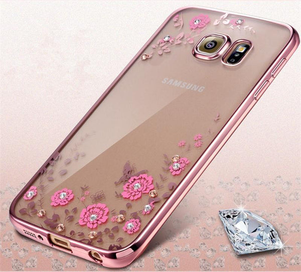 Luxury 3D Flower Diamond Soft TPU Case For Samsung Galaxy J5 J7 J2 Prime Case G570F G610F G532F Silicone Back Cover On5 On7 2016