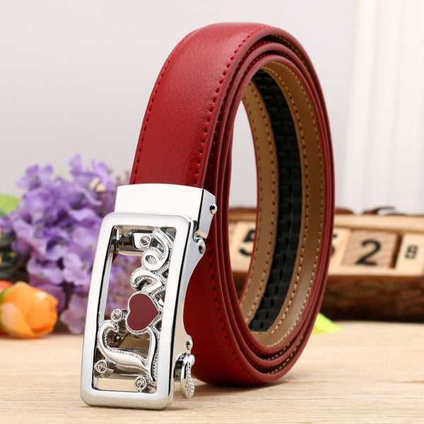 CETIRI 24 Style Fashion Leaf Automatic Buckle Belt Women High Quality Leather Belts Female Strap Waist Plus Size 90-120cm Belts