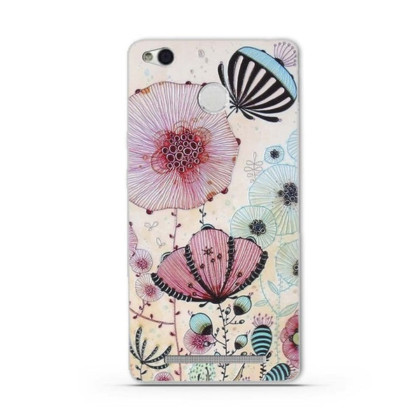 for Redmi 3x Phone Case Cover for Xiaomi Redmi 3 S 3s 3 X Soft TPU Silicon Flower Mobile Phone Bags For Redmi 3s 3 Pro Bags