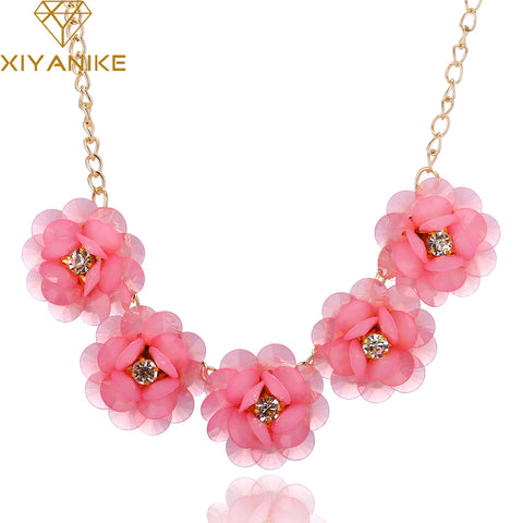 New Korean fashion sweet and rich summer fashion flowers short necklace women statement necklace SO beautiful XY-N447