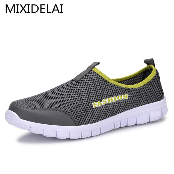 Men Shoes Fashion 2017 Summer Comfortable Men Casual Shoes Mesh Breathable Flat shoes cheap shoes Plus Size 34-46