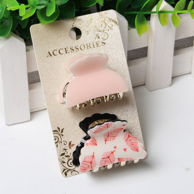 4CM Acrylic Bling Bulldog Flamingos Hair Claw Women Hair Accessory A Set Of Two Lightweight Mini Hair Clips High-polish Finish