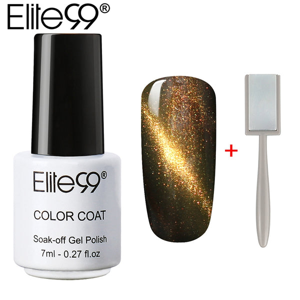 Elite99 3D Cat Eyes UV Gel Polish 7ml Soak Off LED UV Gel Nail Polish Magnetic Gel Lacquer with Magnet Stick for UV Polish