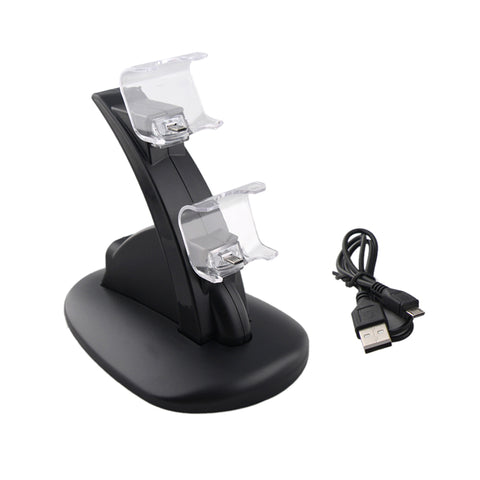 Dual USB Gamepad Charger Dock Game Controller Charger Stand Gamepad Power Supply Charger Stand for Sony PlayStation 4 PS4