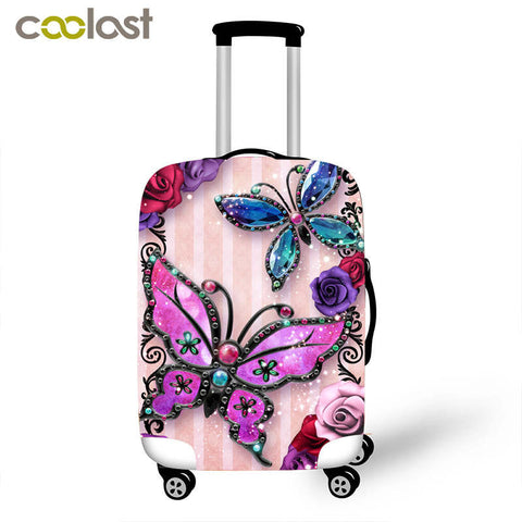 Beautiful butterfly suitcase trolley case protective cover s/m/L 3 size for 18-28 inch travel cases fashion suitcase covers