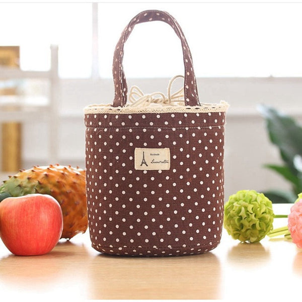 Cute lunch Bag Portable Insulated Cooler Bags Dot Eiffel Tower Thermal Food Picnic Lunch Bags Women kids Men Lunch Box Bag Tote