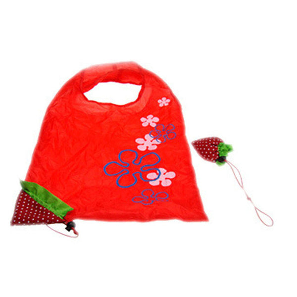 Shopping Bag New Simple Strawberry Fruit Green Folding Convenience Shopping Bag 0214 drop shipping