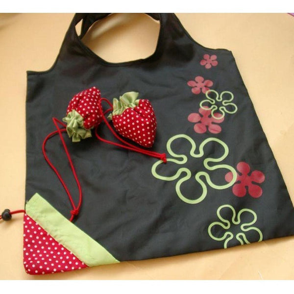 Shopping Bag New Simple Strawberry Fruit Green Folding Convenience Shopping Bag 0214 drop shipping