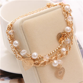 ZOSHI Bohemian Gold Color Chain Multilayer Beads Stretch Charm Bracelet & Bangle For Women pulseras mujer bracelet hot sale