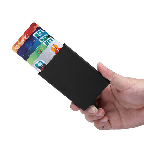 Slim Thin Business Card Case PU & Alloy Bank Credit Card Package credit card holder Card Box carteira feminino masculina