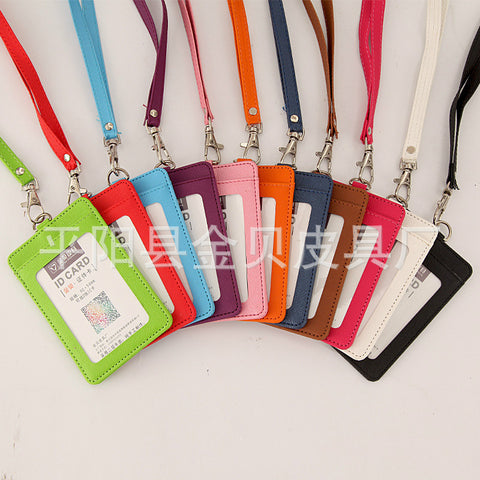 Brand Bank card holder Women Men Neck Strap Card Bus ID Holders Candy Color Identity Badge Lanyard credit card holder 40