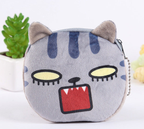 Sweet 3D Kitty Coin Bags , 5Designs, Plush Cats Gift Coin BAG Wallet Pouch Case , Little Key Chain Coin Pouch