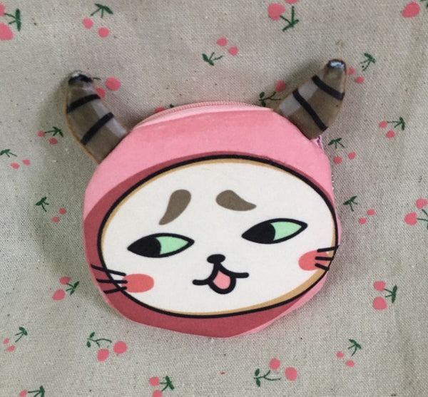 Sweet 3D Kitty Coin Bags , 5Designs, Plush Cats Gift Coin BAG Wallet Pouch Case , Little Key Chain Coin Pouch