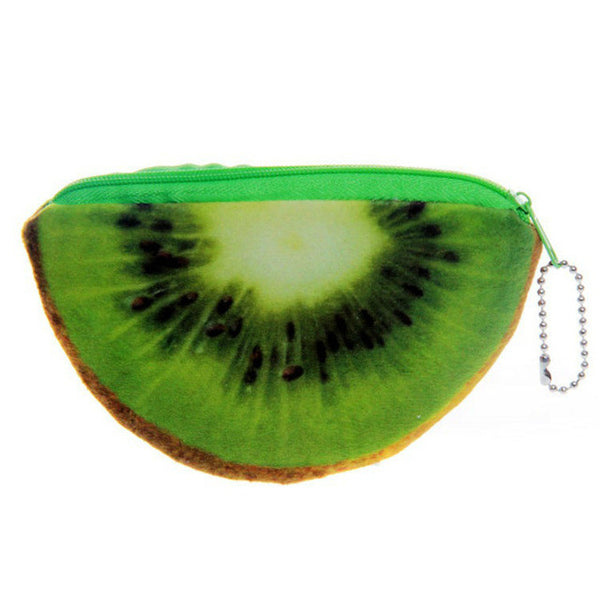 Fashion orange watermelons semicircle Wallets 3D ladies purse soft printing fruit bags children clothes pouch for kids gift