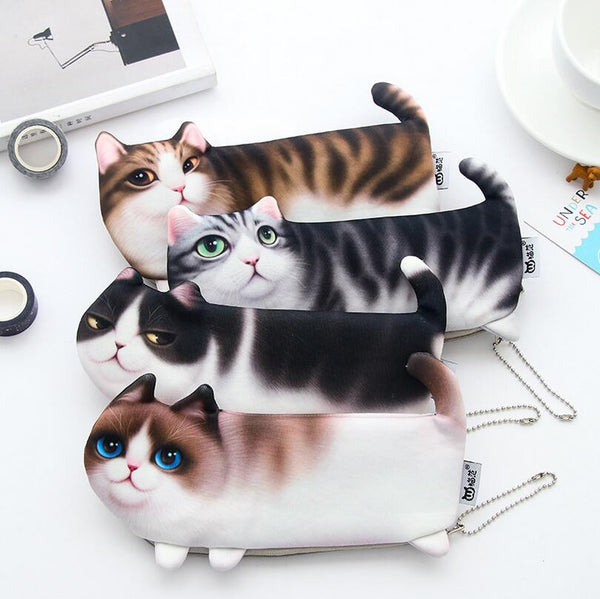 New Cute Cat Face Printed Zipper Coin Purses For Kids Cartoon Wallet Bag Coin Pouch Children Purse Holder Women Coin Wallets