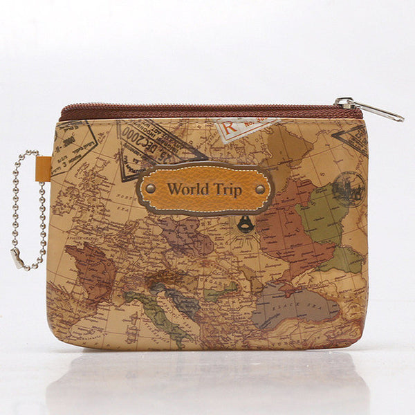 Westcreek Brand 3D Skull World Map Series Zipper Coin Purse Small Wallets Mini Change Purse Wholesale Animal Purses