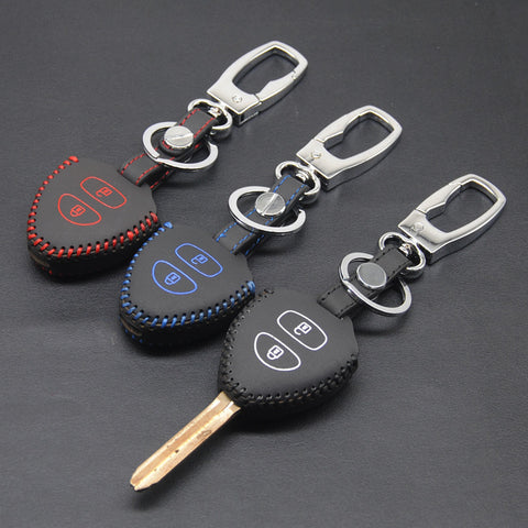 For Toyota Key Case For Carina Camry Corolla Crown Harrier Mark Rav4 Reiz Yaris Leather Wallet Keychain For Toyota Key Cover