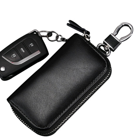 Zipper Keys Housekeeper Genuine Leather Housekeeper Key Organizer Keychain Car Key Holder Wallet Keysmart Bag Pouch Keys Case