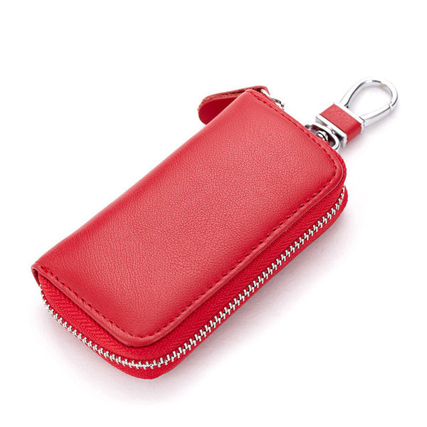 Zipper Keys Housekeeper Genuine Leather Housekeeper Key Organizer Keychain Car Key Holder Wallet Keysmart Bag Pouch Keys Case