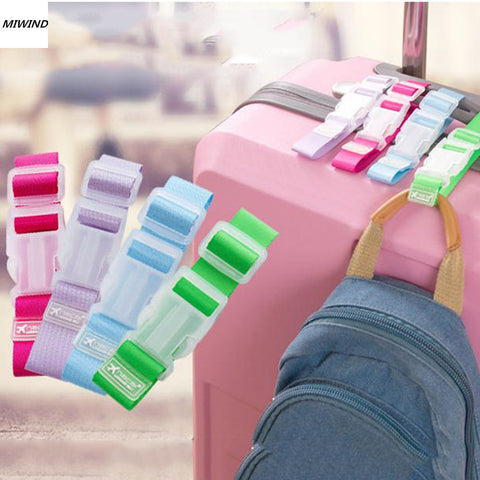 Portable Baggage Belt Hook Clip Handsfree Easy Travelling Hold Luggage Belt Straps Fixed Clip Fasteners Adjustable Candy Color