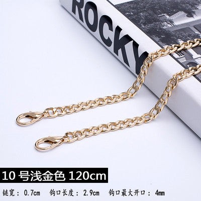 120cm Metal Stainless Steel Purse Chain Strap Handle Shoulder Crossbody Handbag Bag Belt Metal Replacement 3 Color Handles