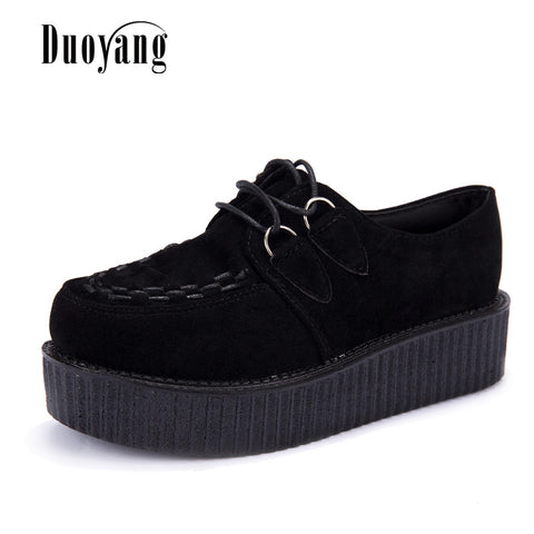 Creepers shoes 35-41 women Shoes plus size ladies platform shoes 2017 Women Flats shoes