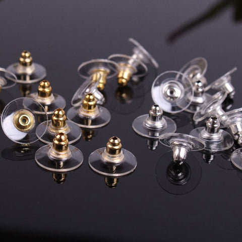 50 pcs/lot Alloy Earring Backs Bullet Stoppers Earnuts Ear Plugs Gold Silver Plated Findings Jewelry Accessories #JA005