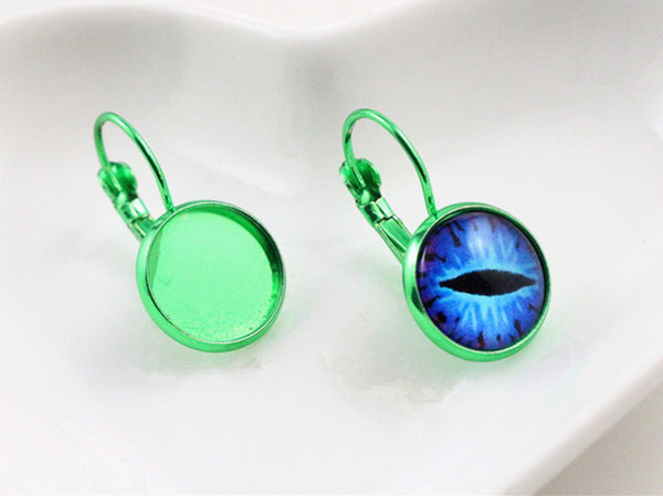 12mm 10pcs 19 Colors Plated French Lever Back Earrings Blank/Base,Fit 12mm Glass Cabochons,Buttons;Earring Bezels