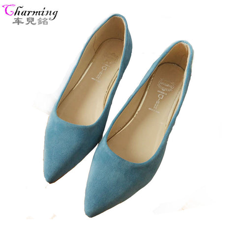 2016 Fashion Women Shoes Woman Flats high quality suede Casual Comfortable pointed toe Rubber Women Flat Shoe Hot Sale New Flats