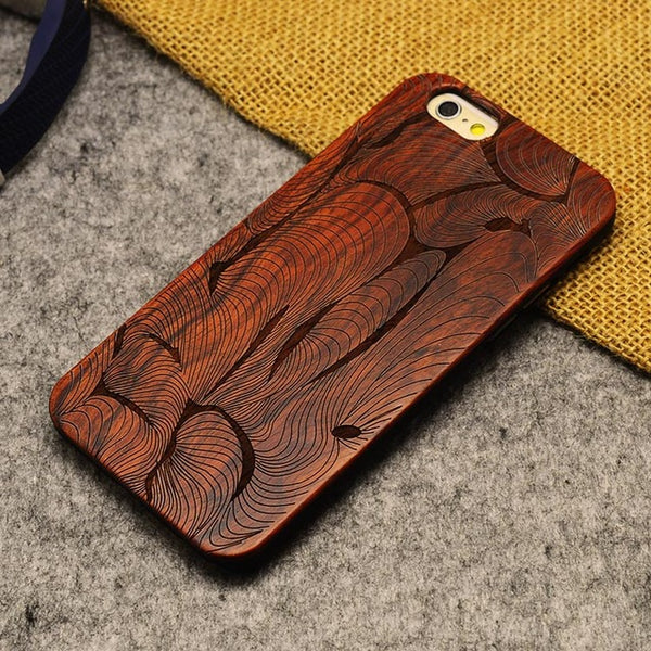 Natural U&I Brand New Wood Phone Case For iPhone 5 5S 6 6S 6Plus 7 7Plus Cover Wooden High Quality Shockproof Protector Coque