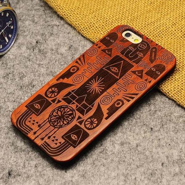 Natural U&I Brand New Wood Phone Case For iPhone 5 5S 6 6S 6Plus 7 7Plus Cover Wooden High Quality Shockproof Protector Coque