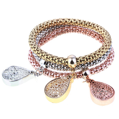 ZOSHI 2016 hot 3 PCS/Set Crystal Butterful Bracelet & Bangle Elastic Heart Bracelets For Women pulseira masculina