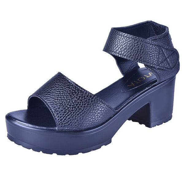 VTOTA Fashion Women Sandals Summer Shoes Wedges Open Toe Thick Heel Mujer Soft PU Women Platform Sandals High-Heeled Shoes Woman
