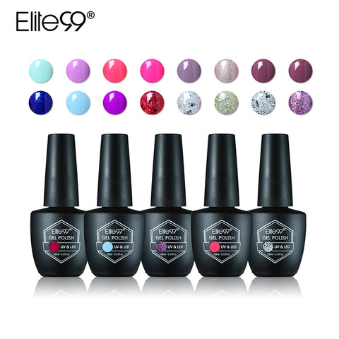 Elite99 10ml UV Gel Nail Polish Gelpolish Nail Art Fashion Glitter Colors Optional Gel Varnish LED UV Gel Polish 59 Colors