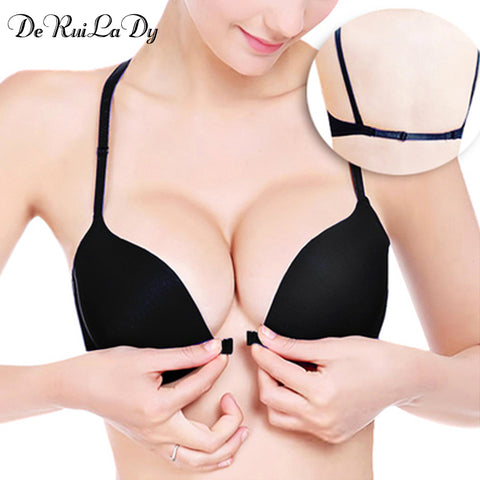 DeRuiLaDy 2016 Women's Underwear Sexy Seamless Push Up Bra Has Rims 3/4 Cup Brassiere 10 Color Selectable Backless Bra Sutia