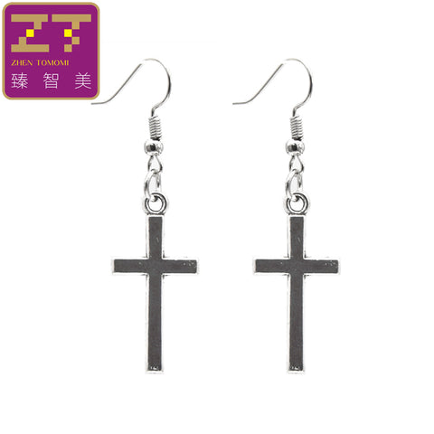 Hot Fashion Drop Earrings Bijoux Wholesale Retro Cross Statement Earrings 2016 New Listing Dangling Earrings For Women Jewelry