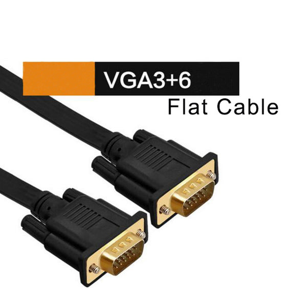 Dorewin VGA Cable 1080P VGA to VGA Male to Male Flat Cable Extension Video Cable Connector for PC TV Laptop Projector Monitor