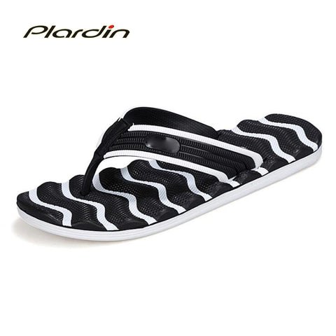 Plardin 2017 Summer Casual men's Flip Flops Flat Sandals Shoes For men Striped Flip Flops Beach Sandals Shoes Man Outside Shoes
