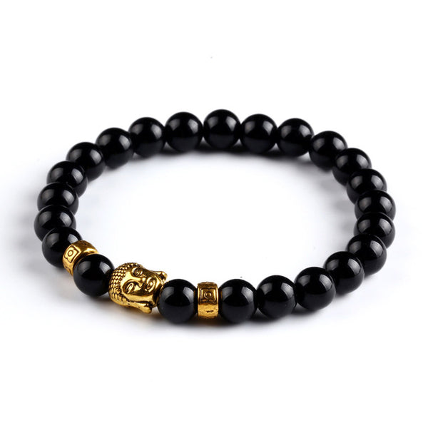 17KM Lava Stone Onyx Bead Buddha Bracelet Buddha Stone Black Yoga bracelets For Men Women Mujer Pulseras Fashion Jewelry