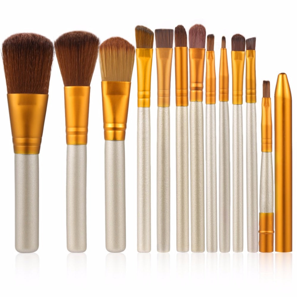 12 pcs/set Professional Cosmetics Makeup Brushes Set Soft Eyeshadow Powder Foundation Concealer Brush Face Make up Tools Kit